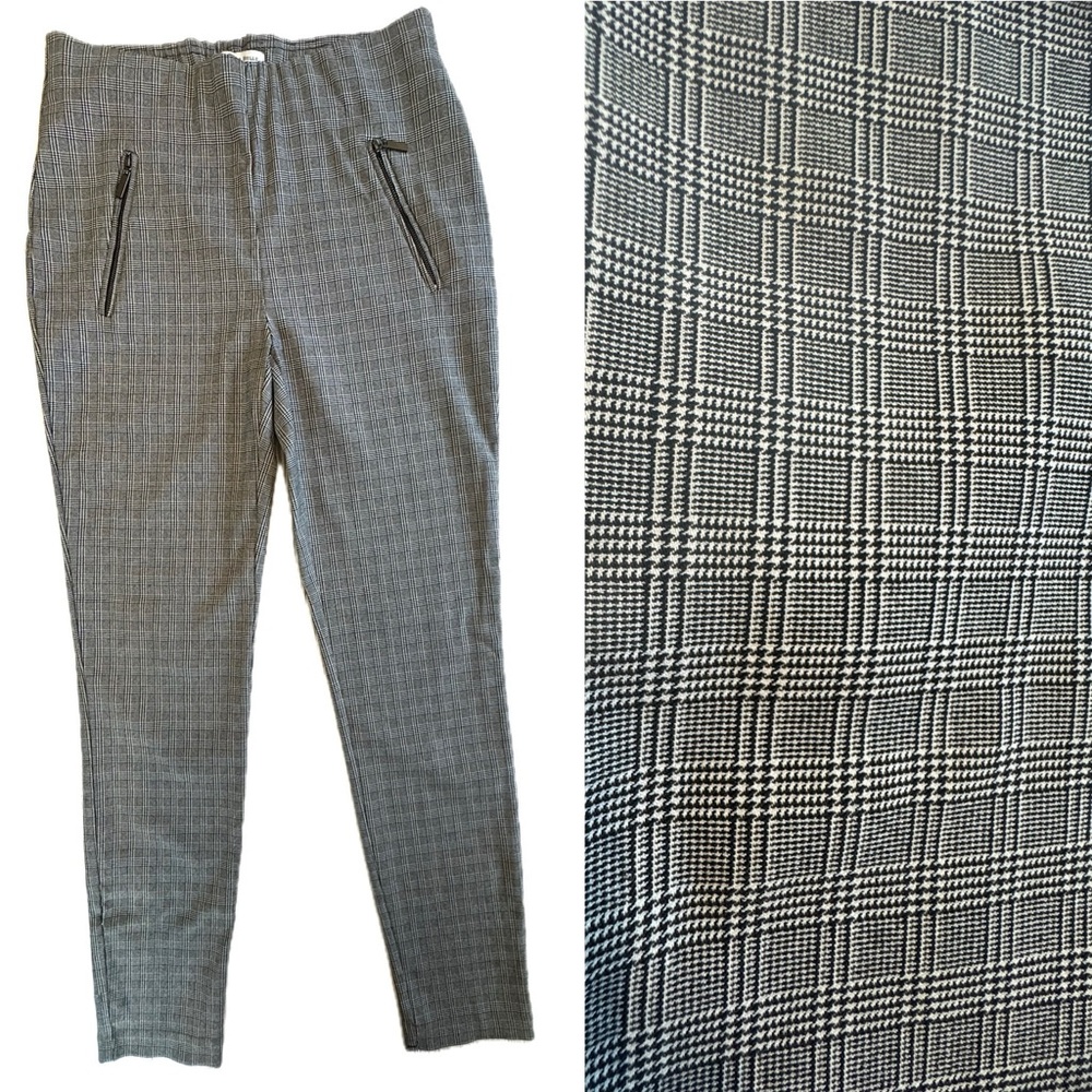 Carolina Belle Montreal Houndstooth Plaid Skinny Stretchy Pull On Ankle Pants 4